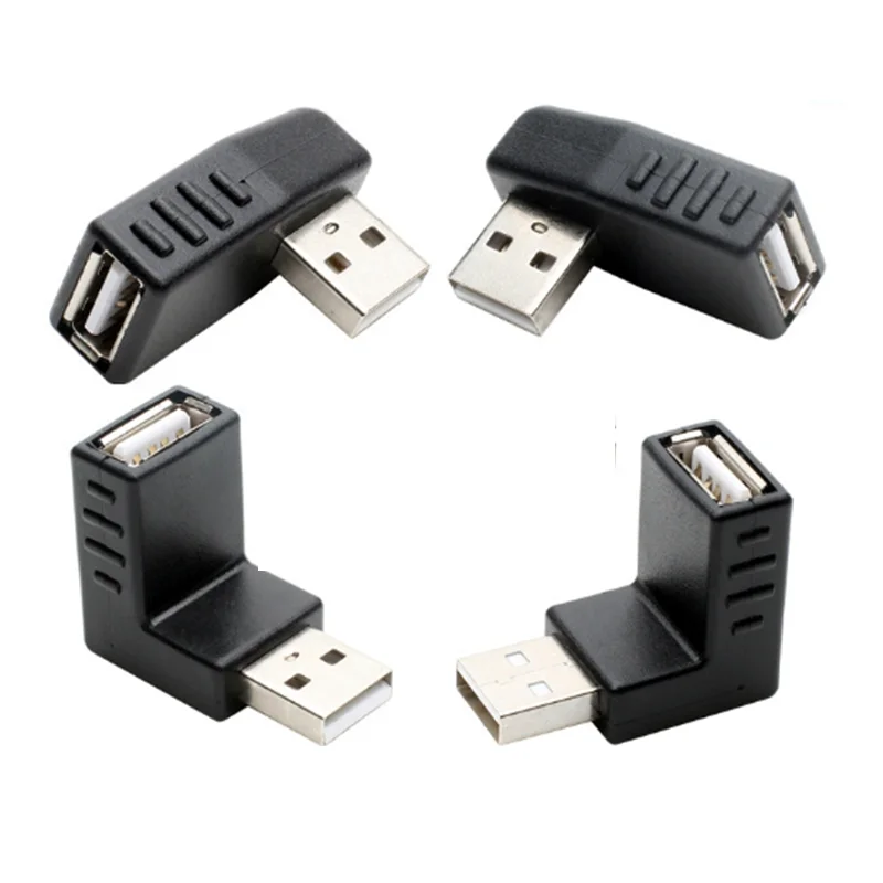 For Computer Notebook 90 degree Left /Right /Up/Down Angle L Bending USB 2.0 A Male to Female Adapter Extension Connector