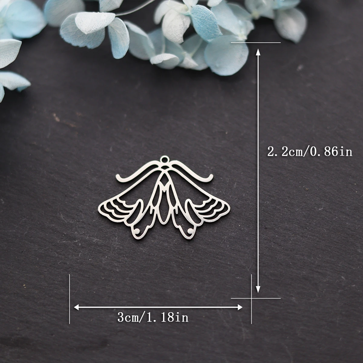 3pcs Hollow Moth Butterfly Charms Stainless Steel Insect Pendants For DIY Necklaces Earrings Jewelry Making Accessories