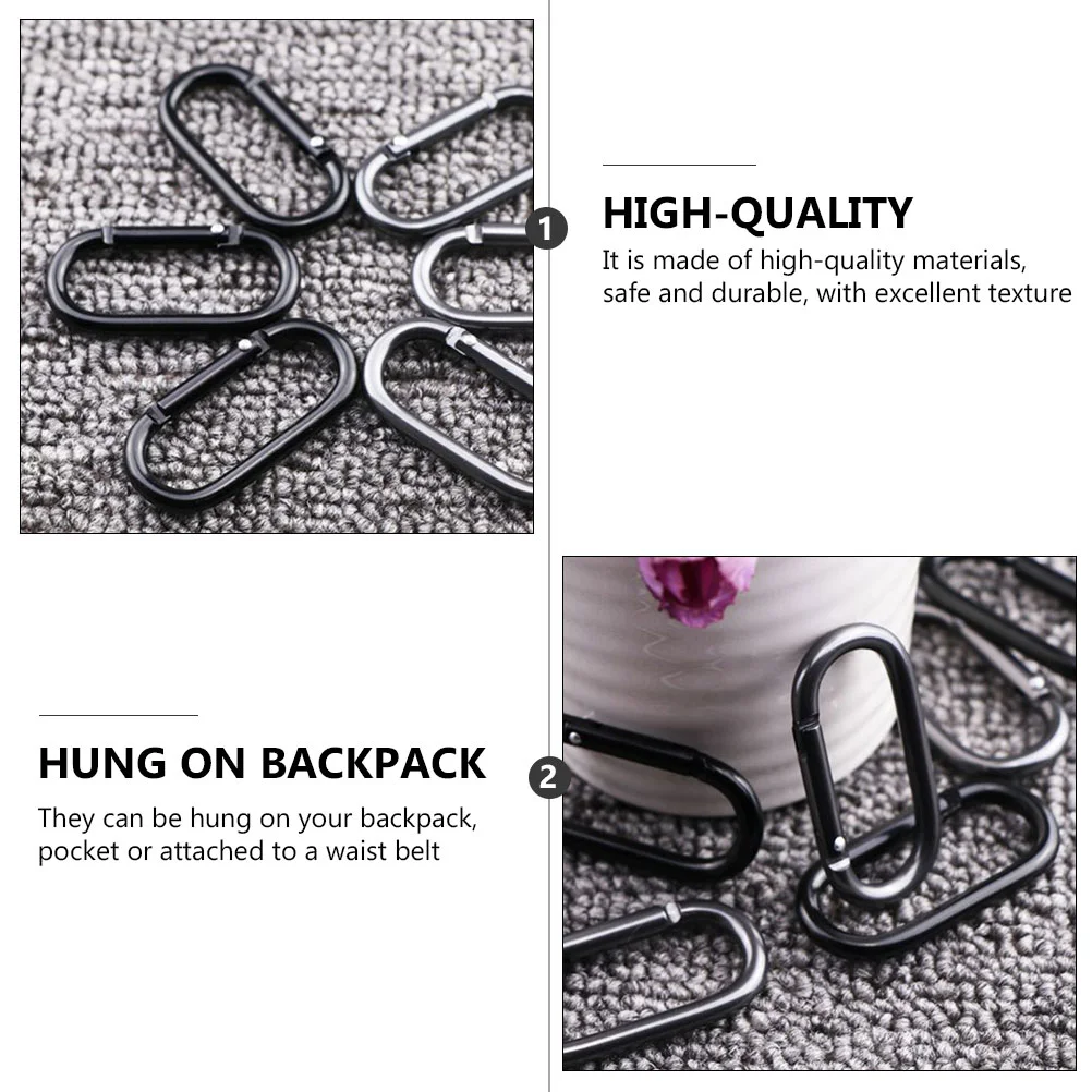 20 Pcs Kettle Hook Water Bottle Carabiners Oval Shaped Aluminum Alloy Buckles Camping Accessories Safe Anti Lost Quick