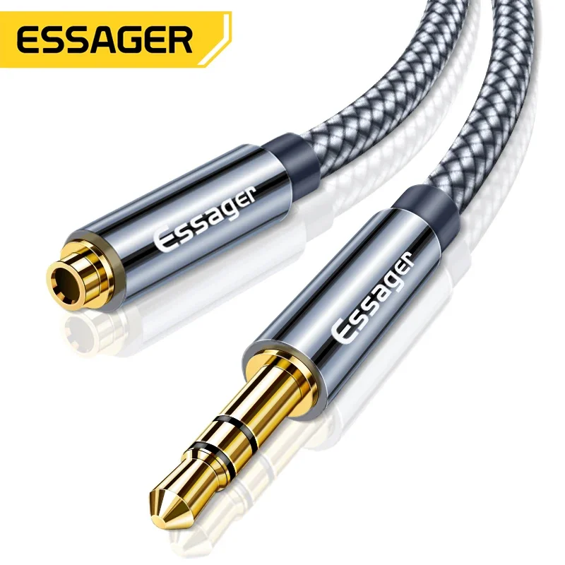 

Essager Aux Cable Jack 3.5 mm Audio Extension Cable for Headphone 3.5 Jack Splitter Speaker Cable For Headphone Extender Cord