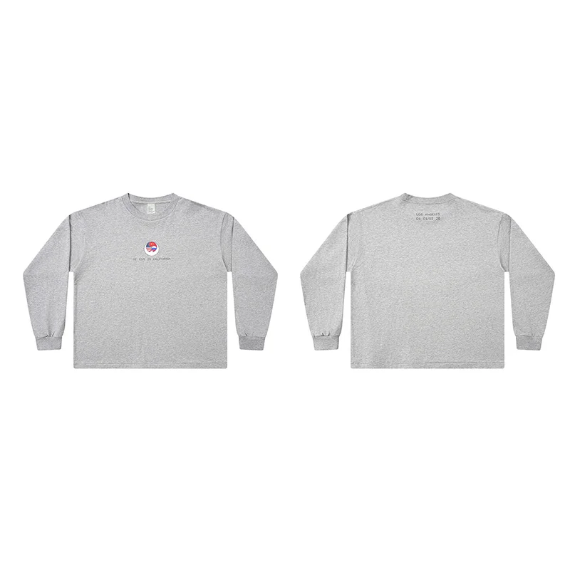 YZY Bully Long Sleeve T-Shirt Vintage Trendy Kanye West Style Flag