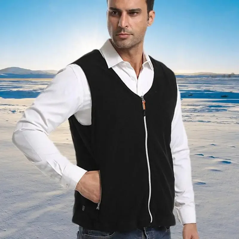 Jaket Pemanas Polar Fleece Untuk Pria 5 Zona Pemanasan Jaket Hangat Rompi Pemanas Pintar Rompi Ringan Jaket Outdoor