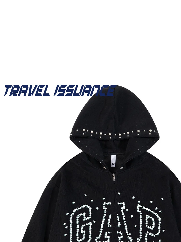 

Travel Issuance Casual Loose Fit Hoodie Unisex Breathable Long Sleeve Sweatshirt with Letter Print for All Seasons