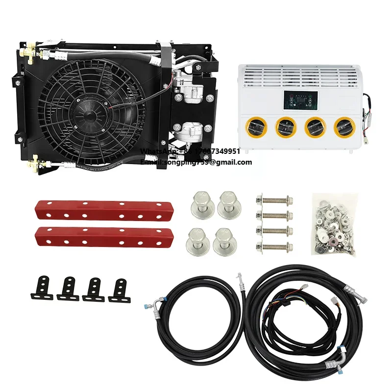 RV Car Under Dash 12V/24V Electric Compressor Air Conditioner with 2800W Cooling Capacity 600W-800W Power for Retrofit/Upgrade