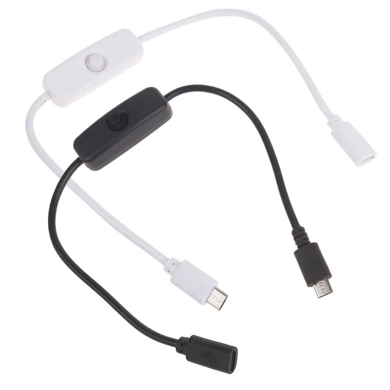 Câble Micro USB R53C, Micro USB Femelle à Male Câble d'extension avec interrupteur bouton 501
