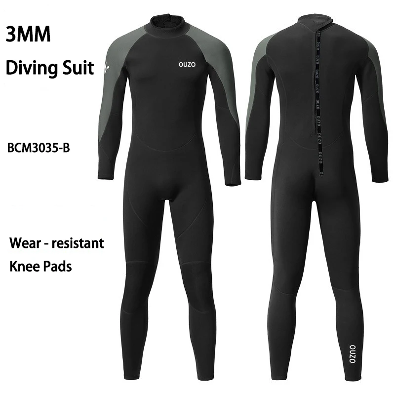 

3mm Men's One - Piece Neoprene Wetsuit: 4 - Way Stretch, Cold Resistance & Warmth, Full - Body Coverage for Surfing, Winter