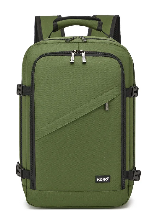 Kono Cabin tas 40x20x25 cm voor Ryanair Under Seat handbagage Rugzak, Cabinemaat 20L Zwart Minimalistisch