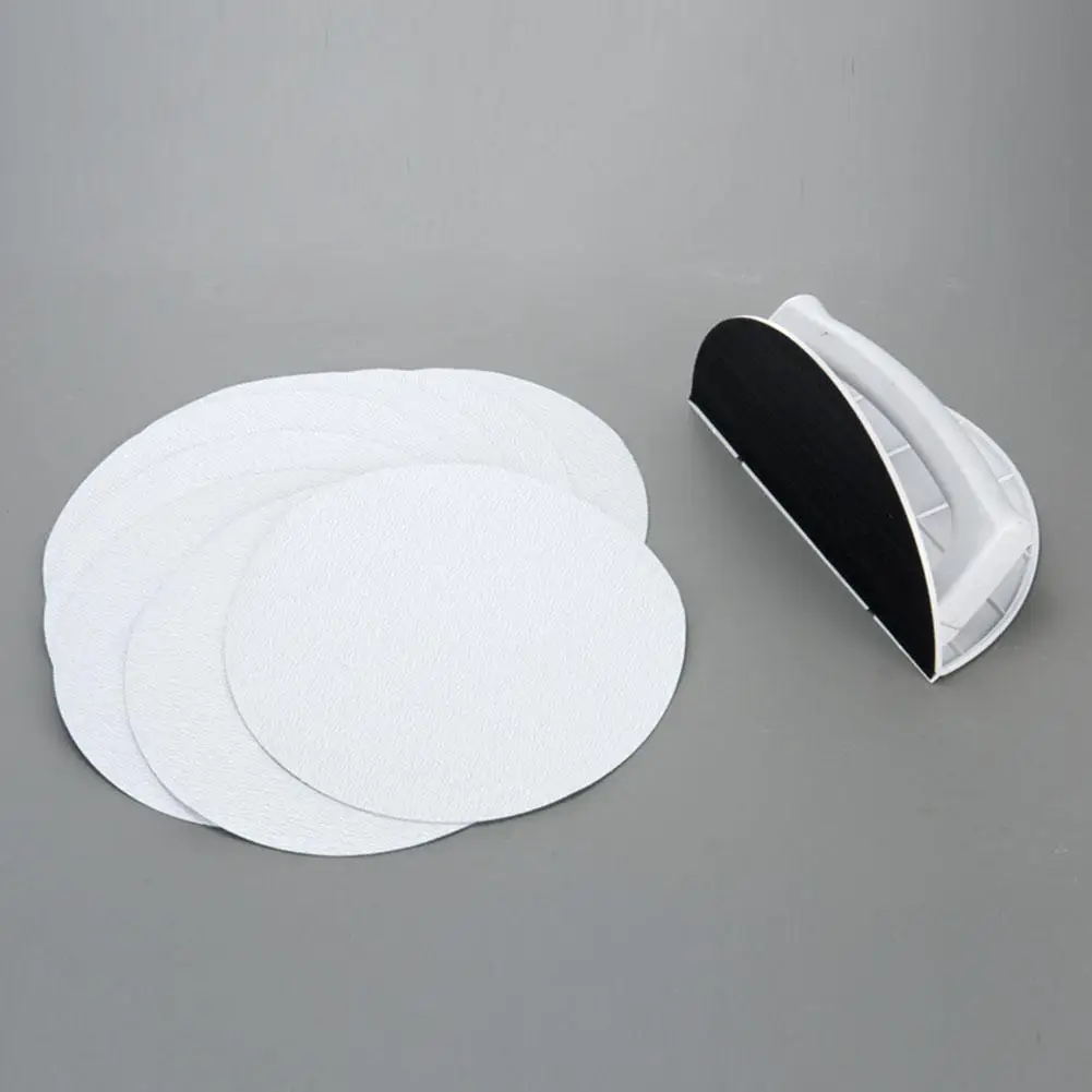 Self Adhesive Half Circle Sanding Pad Holder Plastic Corner Sander Ergonomic Handheld Tool for Woodworking Drywall Corner