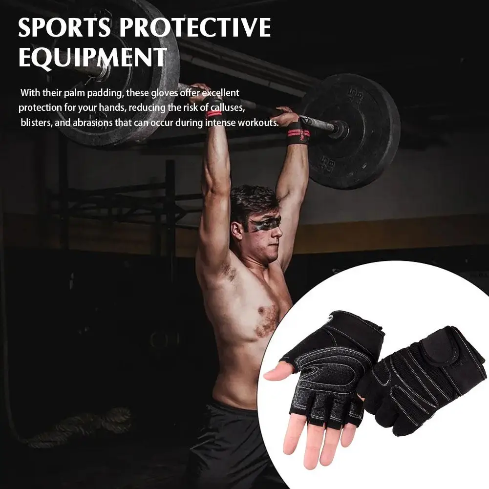 Fitness Exercise Wrist Guard Training Bicycle Anti-skid Half Gloves Shockproof Fitness Exercise Finger Protective Z7P5