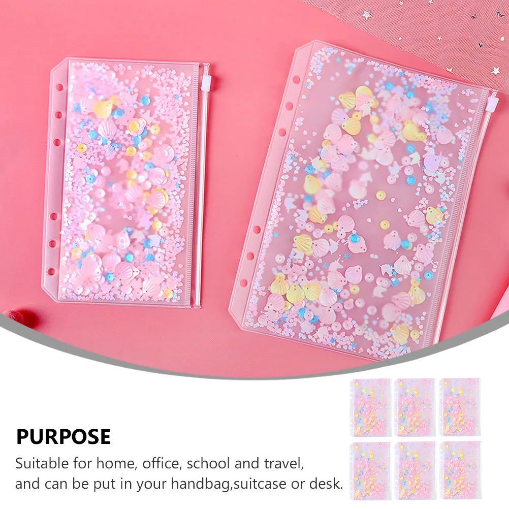 

Набор: Блокнот А6 с обложкой из ПВХ, на молнии, с металлическими кнопками, многоразовый, на 6 отверстий, для хранения сменных листов