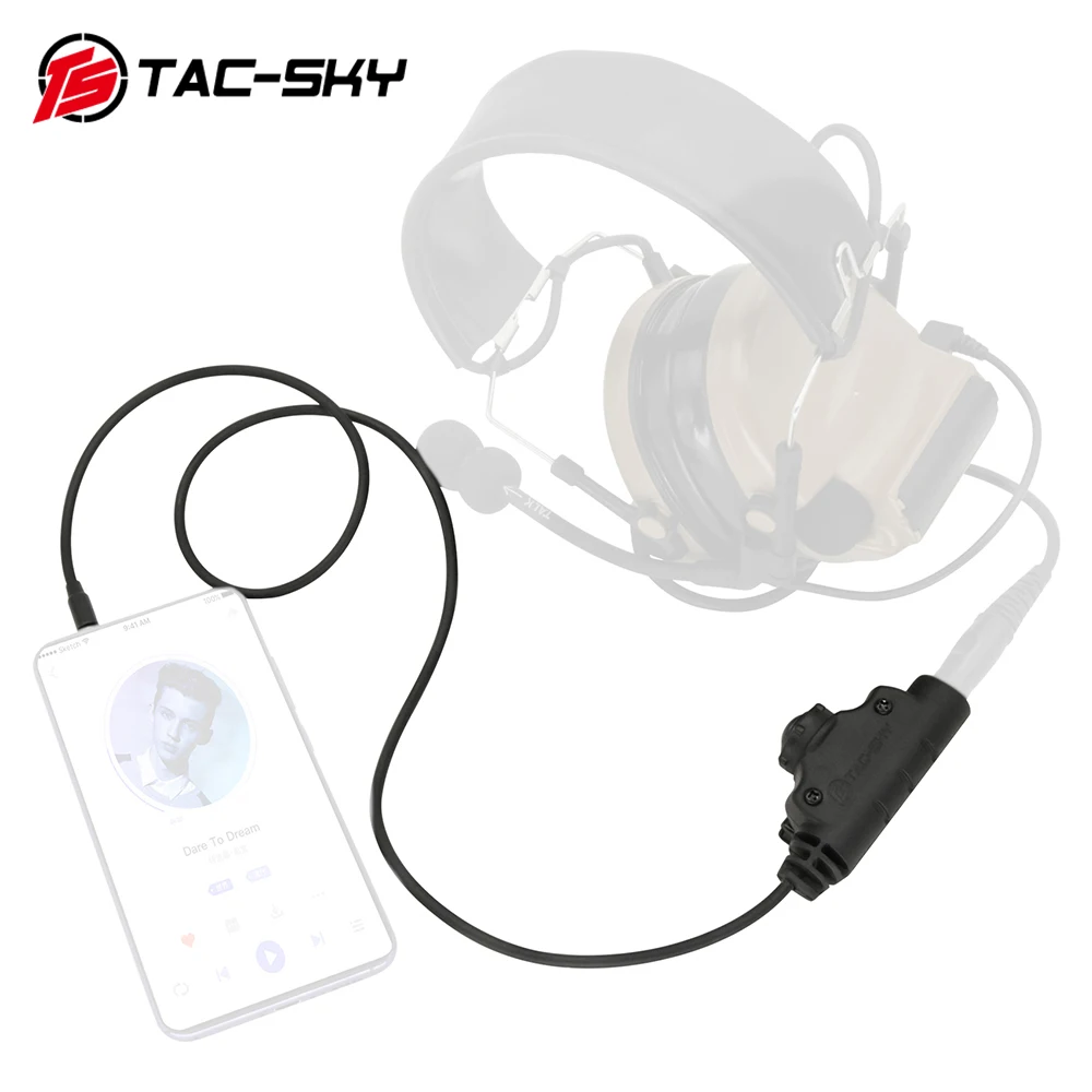 TAC-SKY Tactical PTT Adapter U94 V2 PTT Push to Talk Phone PTT Plug 3.5mm Compatible with  COMTAC SORIDN Tactical Headset