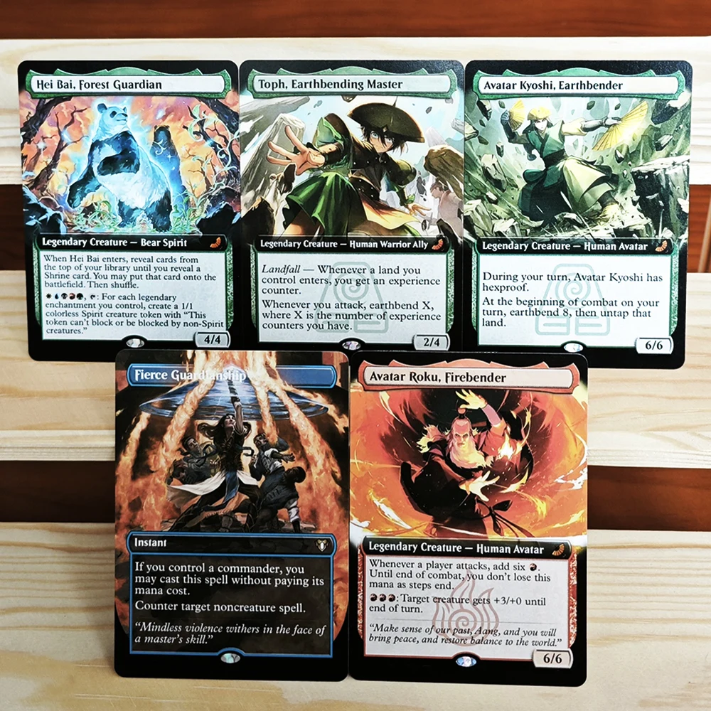 Guardián del Bosque Hei Bai/Maestro de la Tierra Toph/Avatar Kyoshi, el Tierradombebedor/Guardianía Feroz/Avatar Roku, el Fuego Dombebedor-Tcg Gather