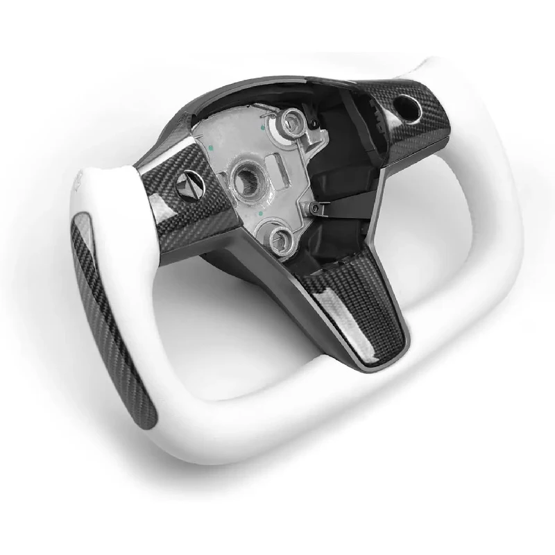 Trendy Bright Carbon/Matte Carbon Steering Wheel with Heated Nappa Leather