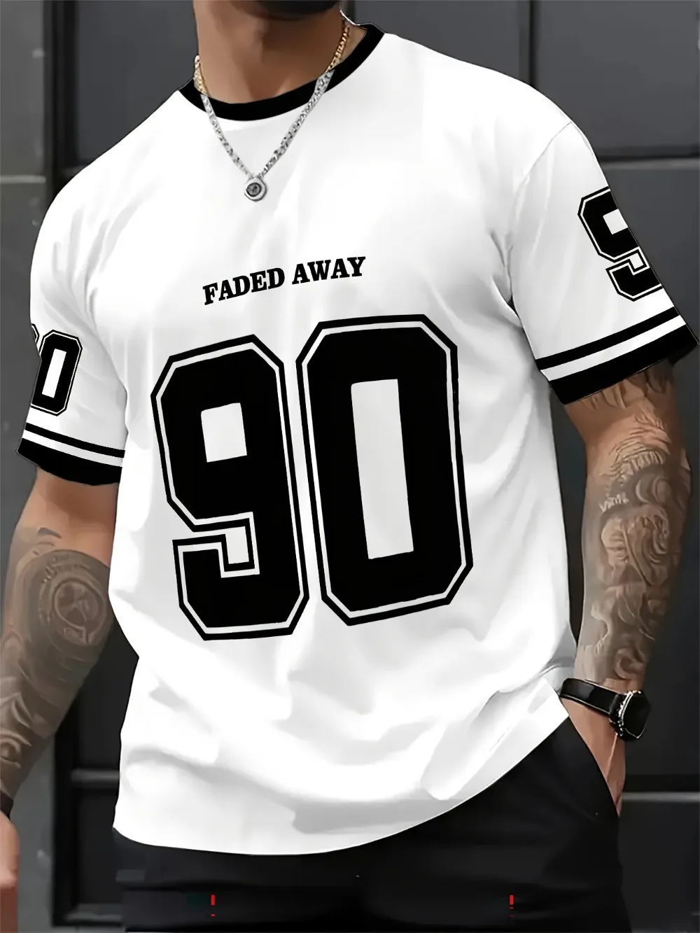 Retro Digital 3D-Druck Sport Schnelltrocknend Atmungsaktiv Herren T-Shirt Outdoor Street Fashion Casual Club Team Training Eltern-Kind-Kleidung – Detail 2