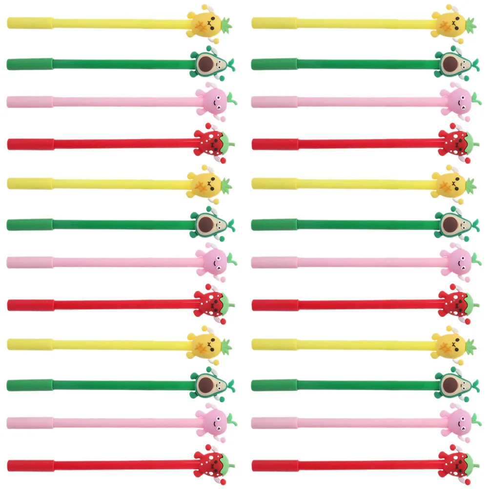 

24Pcs Fruit Expression Gel Pens Comfortable Lightweight Writing Pens for Students School Office Note Taking Cute Cartoon