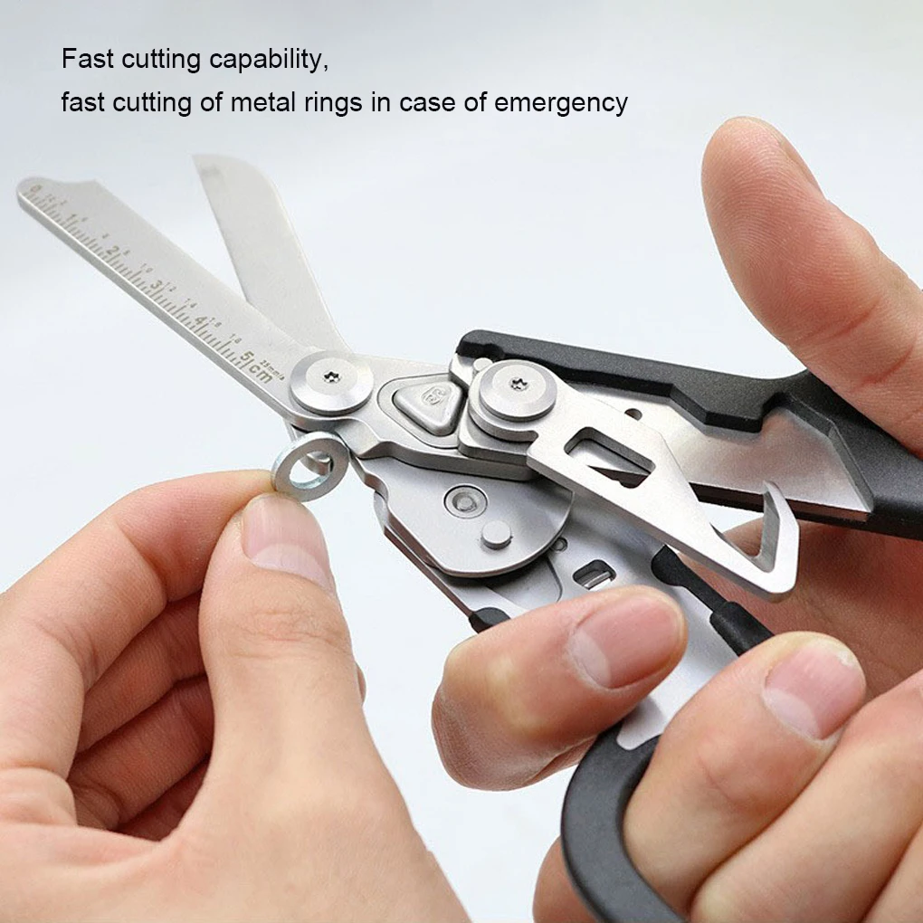 6 in 1 Multifunction Emergency Scissors Portable Folding Pliers Outdoor Survival Tool First Aid Combination Gadget