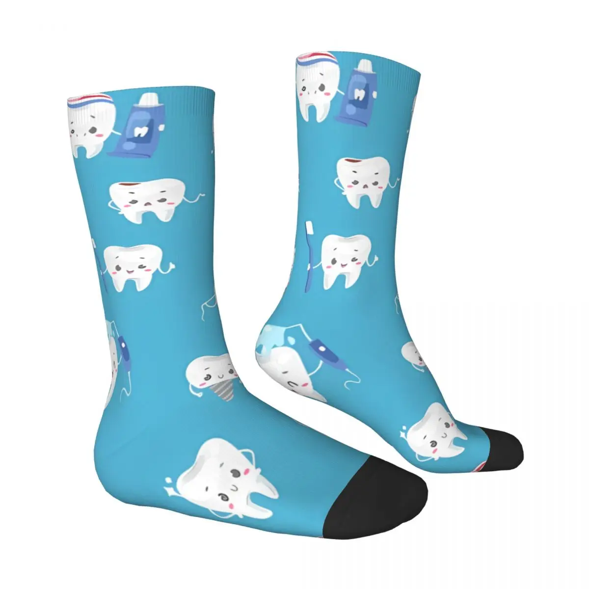 Yes Or No Cute Teeth Socks Male Mens Women Winter Stockings Hip Hop