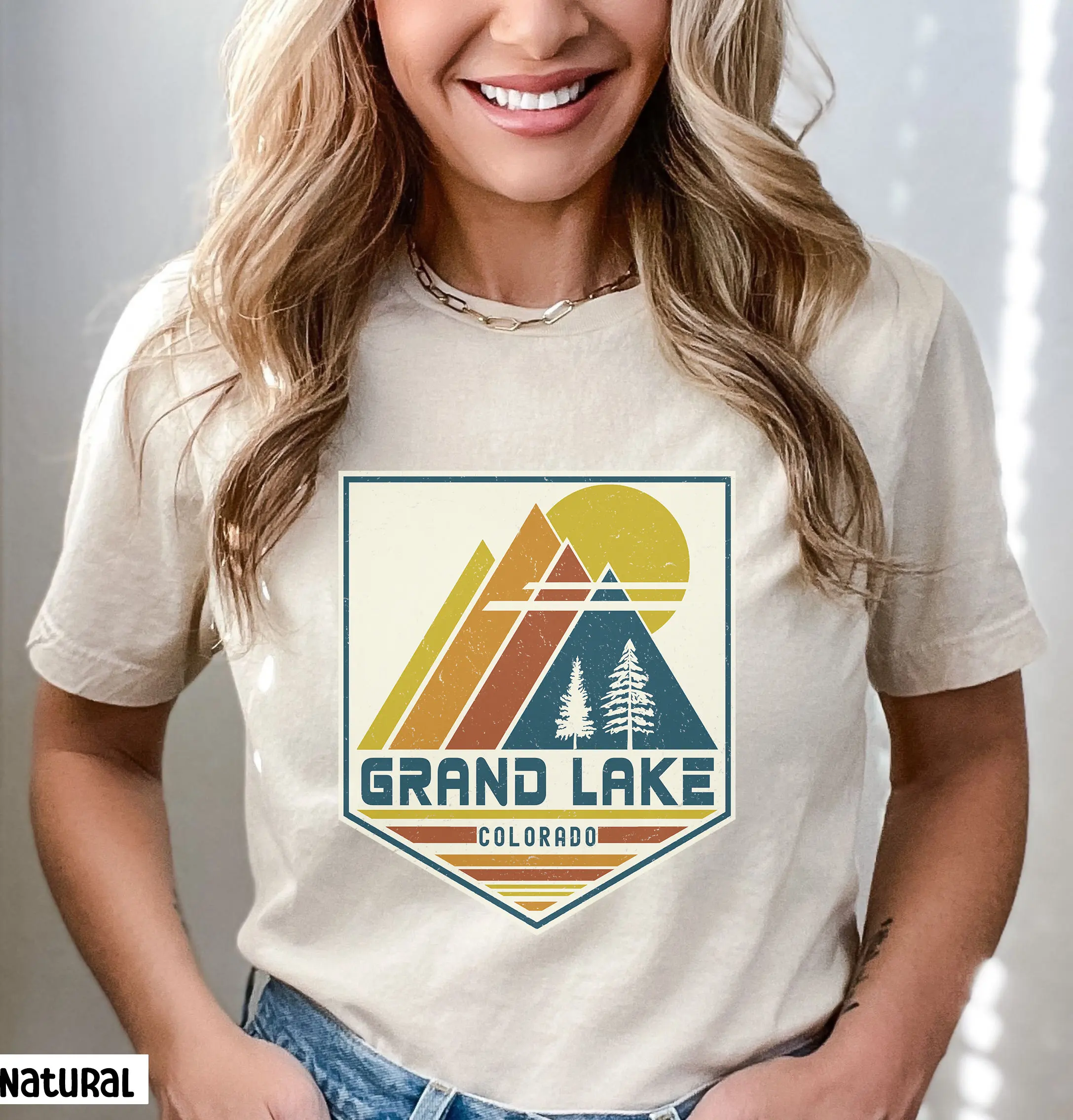 Grand Lake T Shirt Colorado Souvenir Travel Matching Family Retro Ski