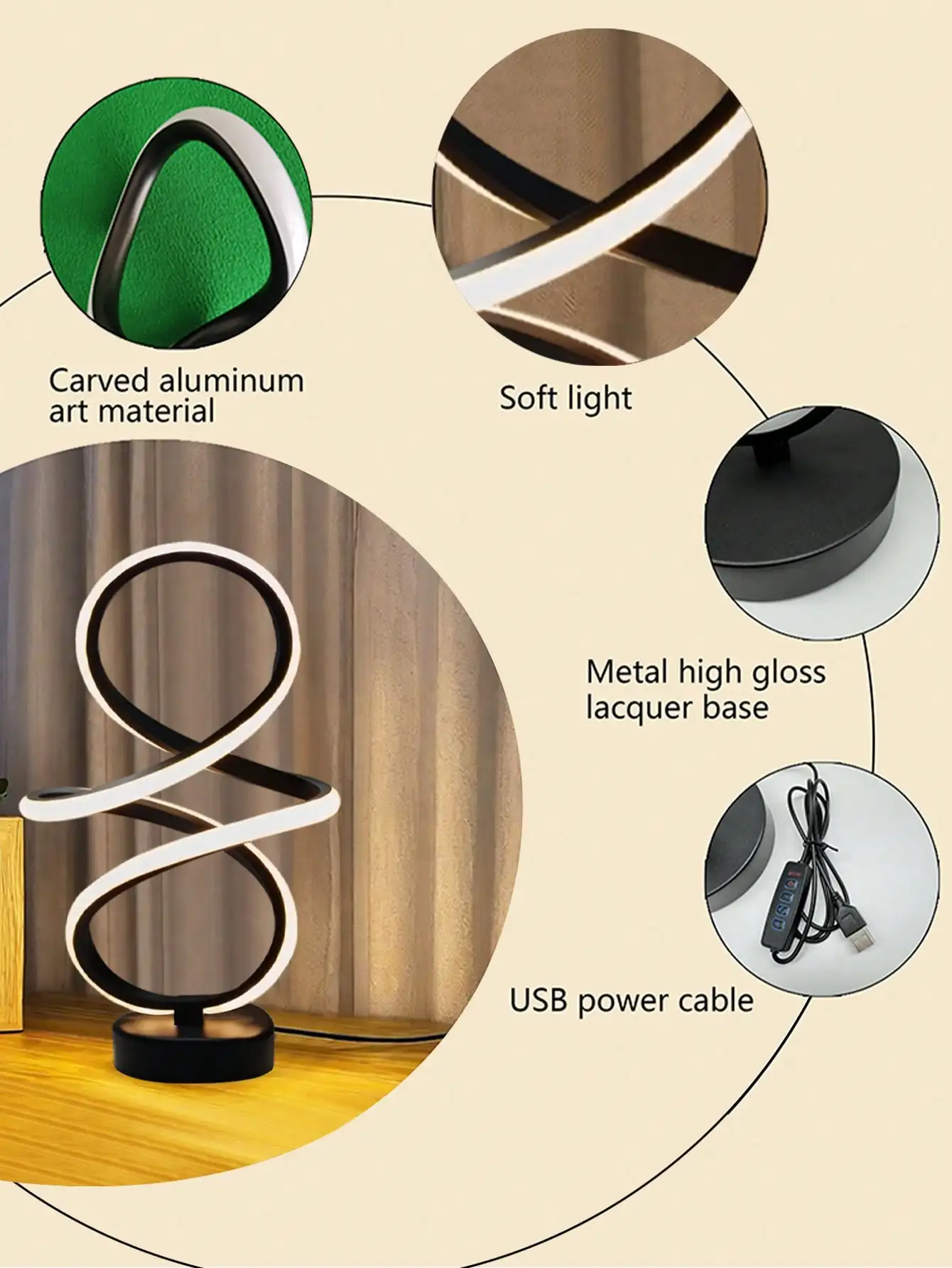 LED Creative Artistic Decorative Bar Counter Lamp, Modern Minimalist Atmosphere Tabletop Desk Lamp For Bedroom,Study Bedside