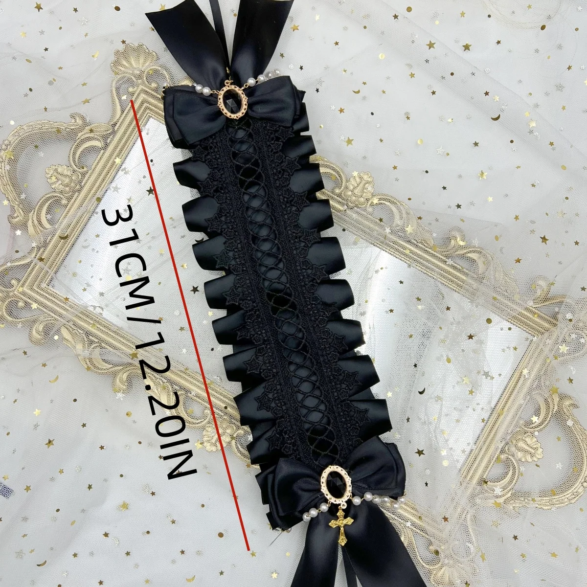 Gothic Women's Girls Exquisite Hair Accessories Lolita Japanese Maid Lace Headband KC Cute Bow Headwear