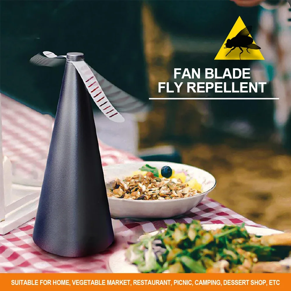 Fly Fan Soft Blades Automatic Flycatcher Food Protector Silent Keep Away from Flies USB for Outdoor Home Kitchen Picnic Table