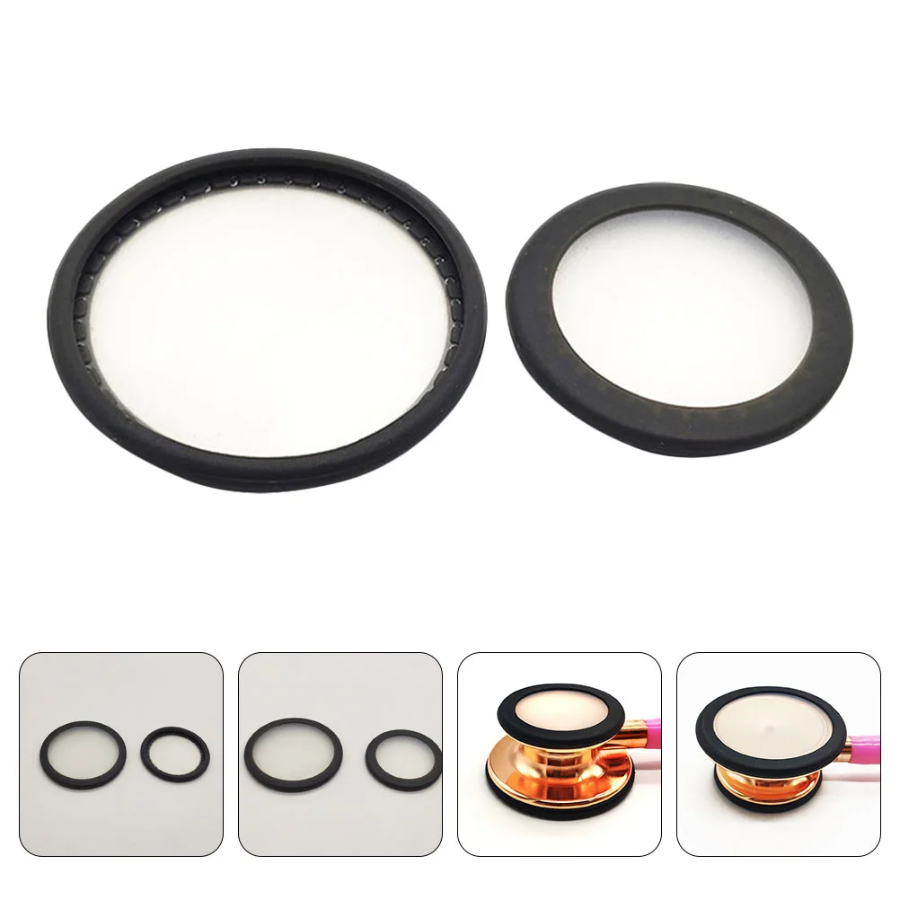 2 Sets Stethoscope Diaphragm Pediatric Replacement Covers Cardiology Accessories Membranes Parts Pvc