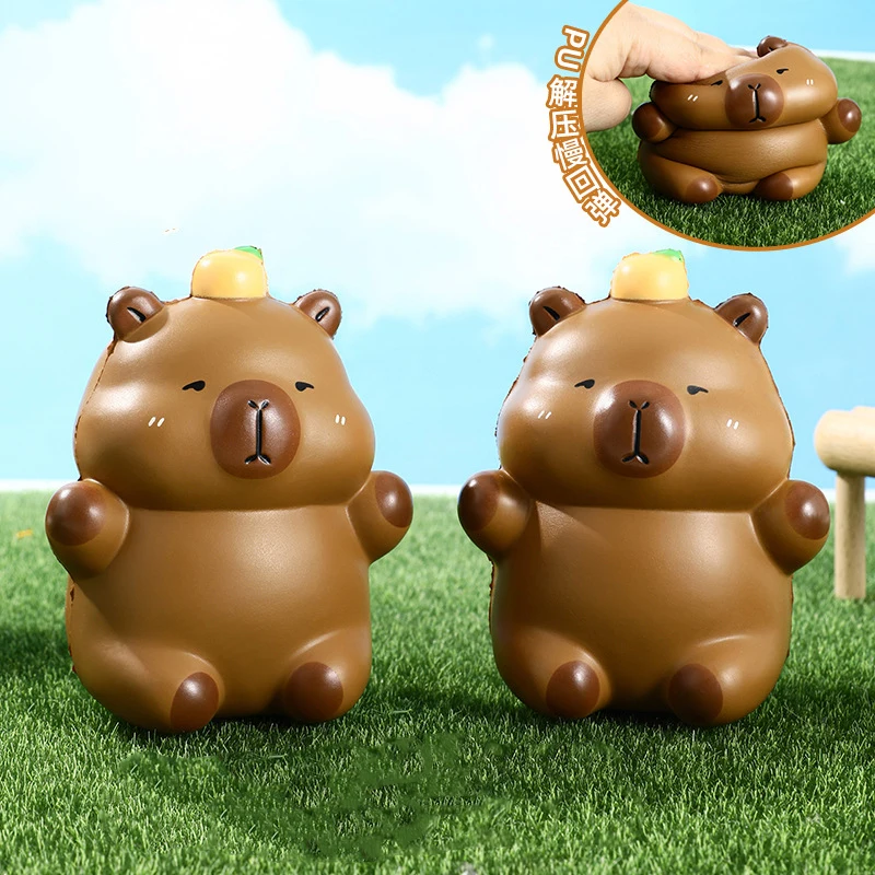 

New Cartoon Cute Simulation Capybara PU Slow Rebound Toys Children's Stress Relief Toys Desktop Small Ornaments Birthday Gifts