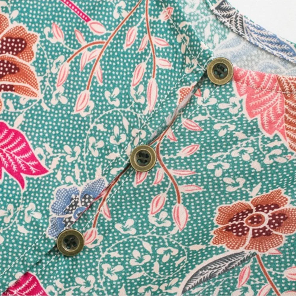 Đời Green BOHO Mở Nút Cổ V Camellia In Hoa Sling Đầm Ngày Lễ Thắt Nơ Tất Xẻ Tà Dài Spaghetti Dây Áo mùa Hè