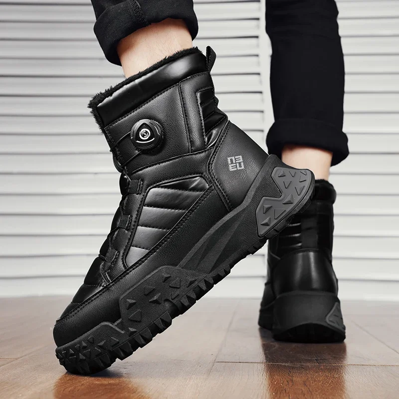 

Зимние уличные зимние ботинки 2024, новые большие уличные зимние ботинки, модные и повседневные мужские ботинки с высоким берцем и средним верхом