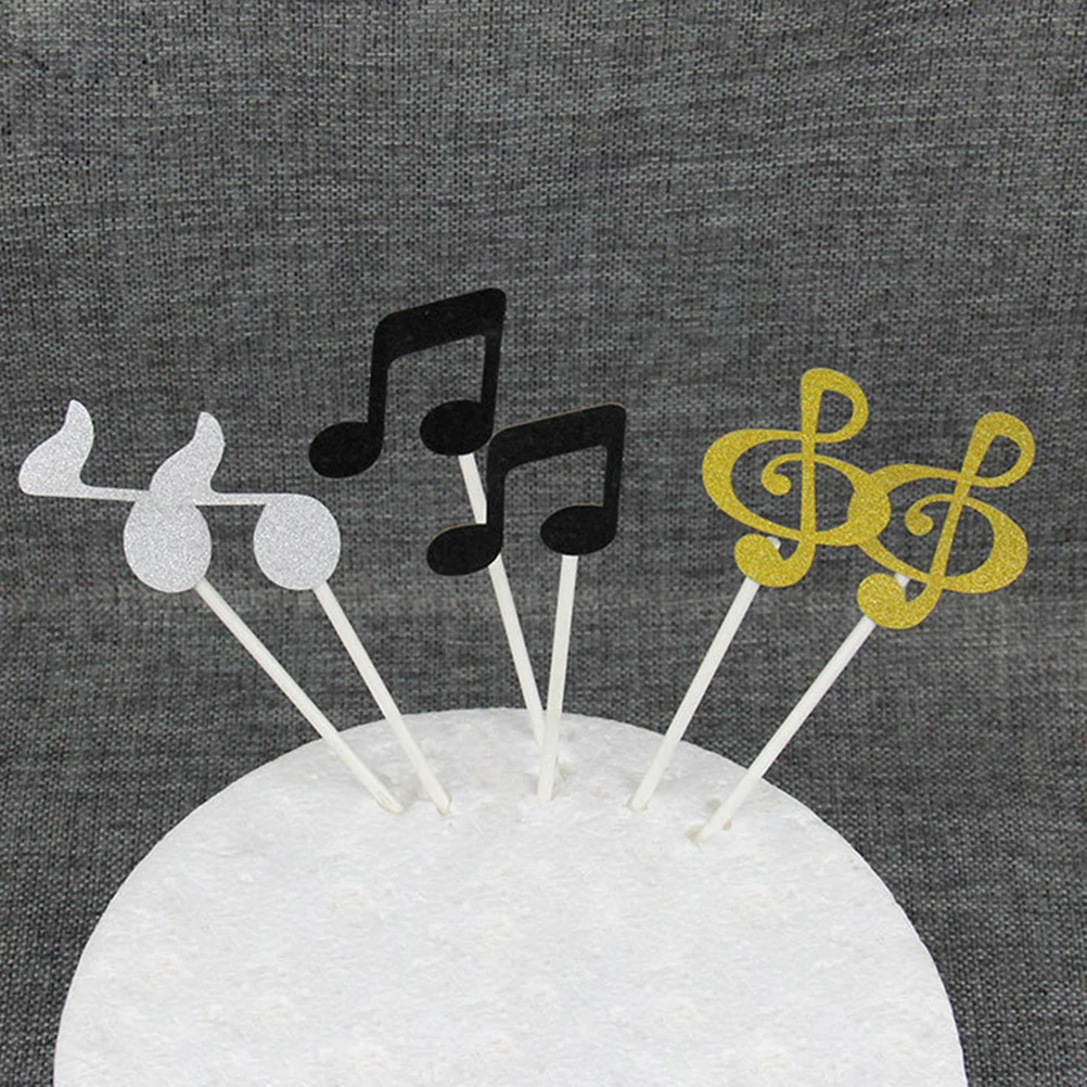 

Music Note Toppers Music Note Cake Topper Decorations Wedding Birthday Party Cupcake DIY Musical Notes Cake Inserts