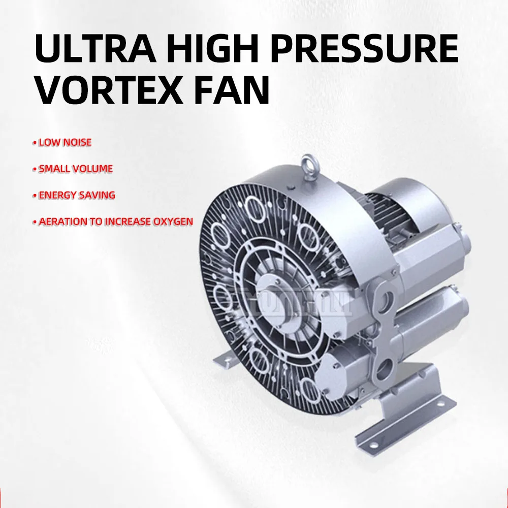 Ventilatore di aerazione a risparmio energetico Pompa d'aria a vortice ad altissima pressione Ventilatore di ossigeno a basso rumore Funzionamento senza olio di piccolo volume