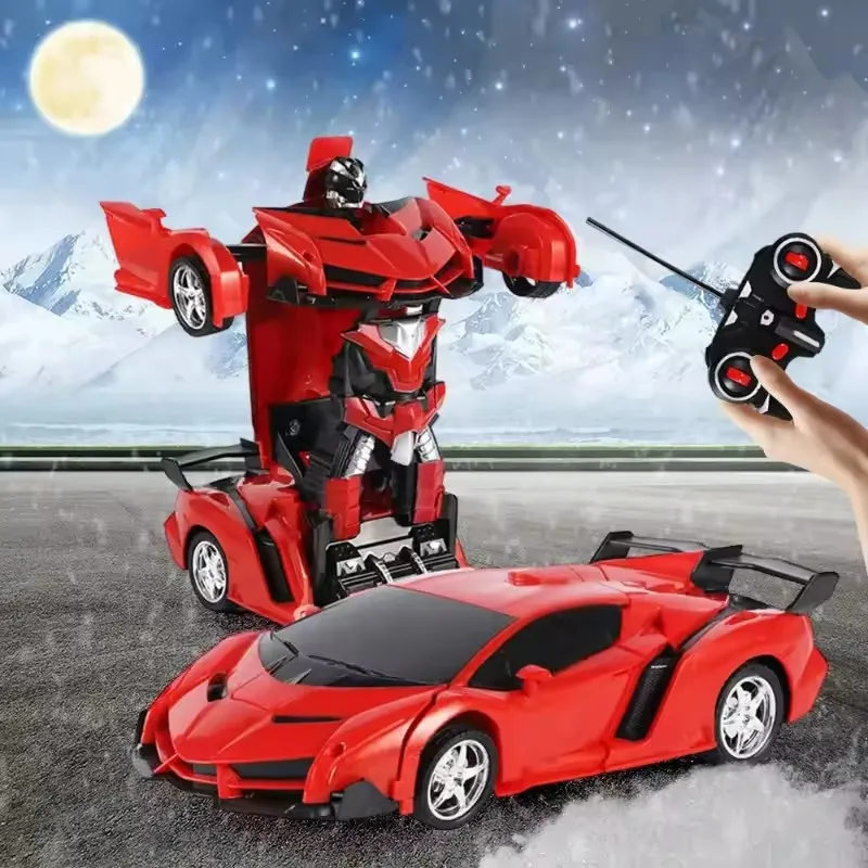 Robot di trasformazione per auto elettriche RC 2 in 1 Bambini Ragazzi Giocattoli Telecomando per esterni Robot per auto con deformazione sportiva Modello giocattolo