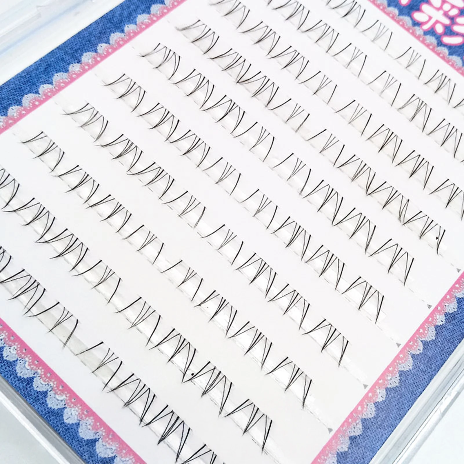 10 Reihen ACE Koreanische Manga Untere Falsche Wimpern Mädchen-Gruppenstil Natürliche Wispy Fluffy Wimpernverlängerung Cluster Vergrößern Sie Ihre Augen