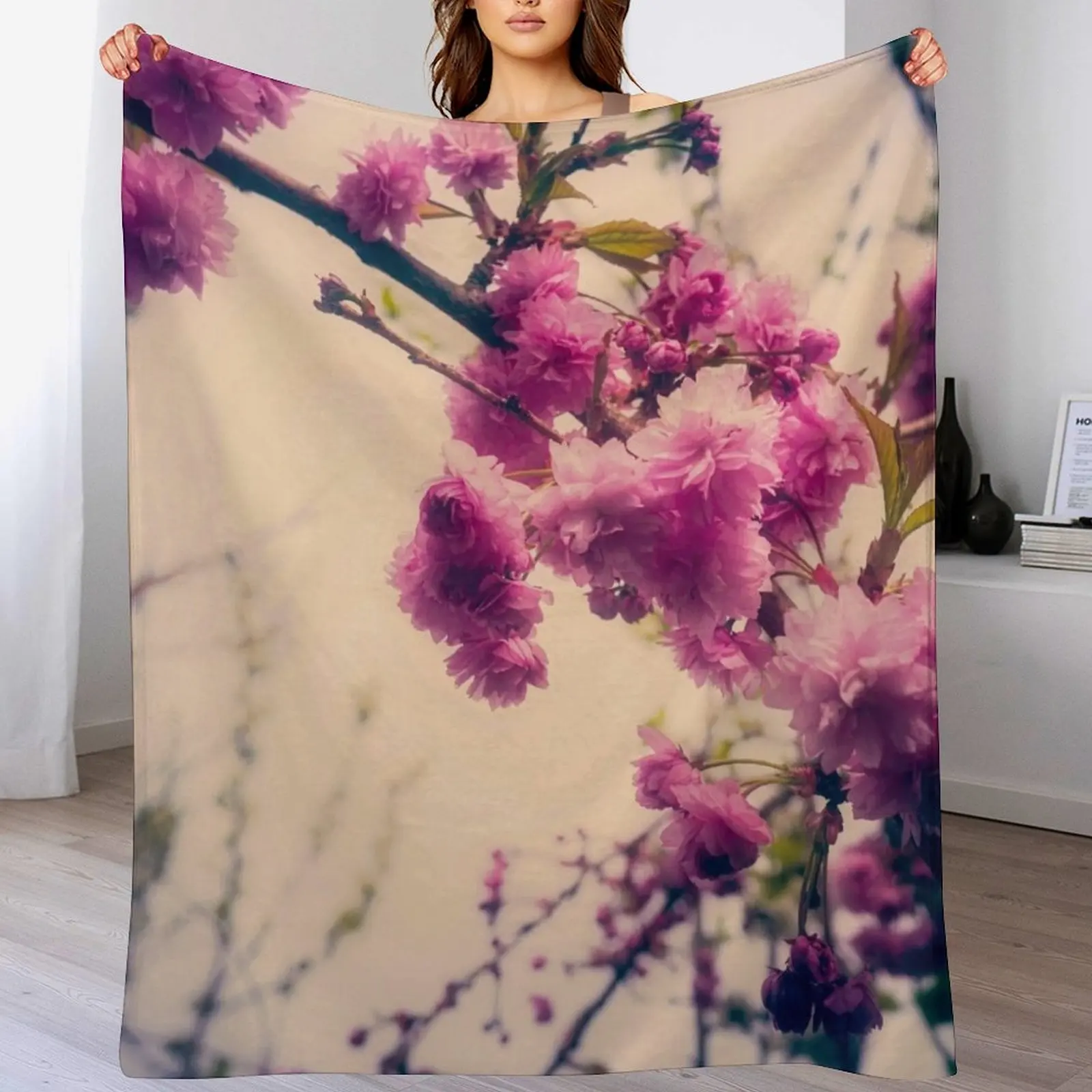 

Cherry blossoms Throw Blanket christmas gifts Cute Baby blankets and throws Blankets
