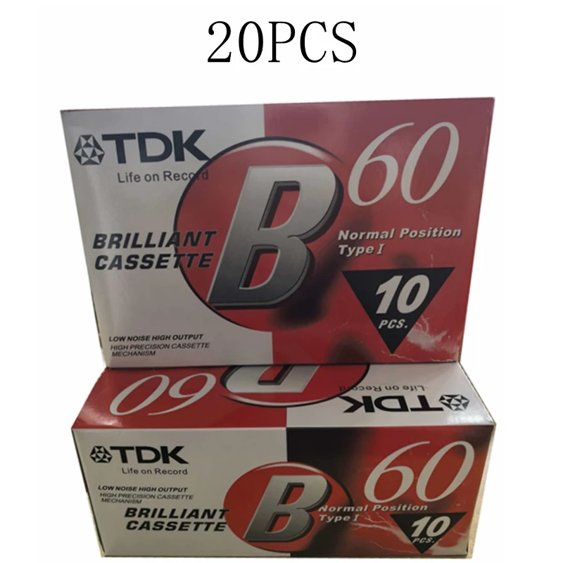 20PCS cassette tapes with a blank tape duration of 60 minutes, suitable for language and music recording