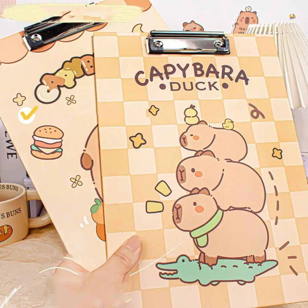 Aesthetic A4 Board Clip Folder Good-looking Document Capybara File Folder File Storage Paper Holder Writing Clipboard