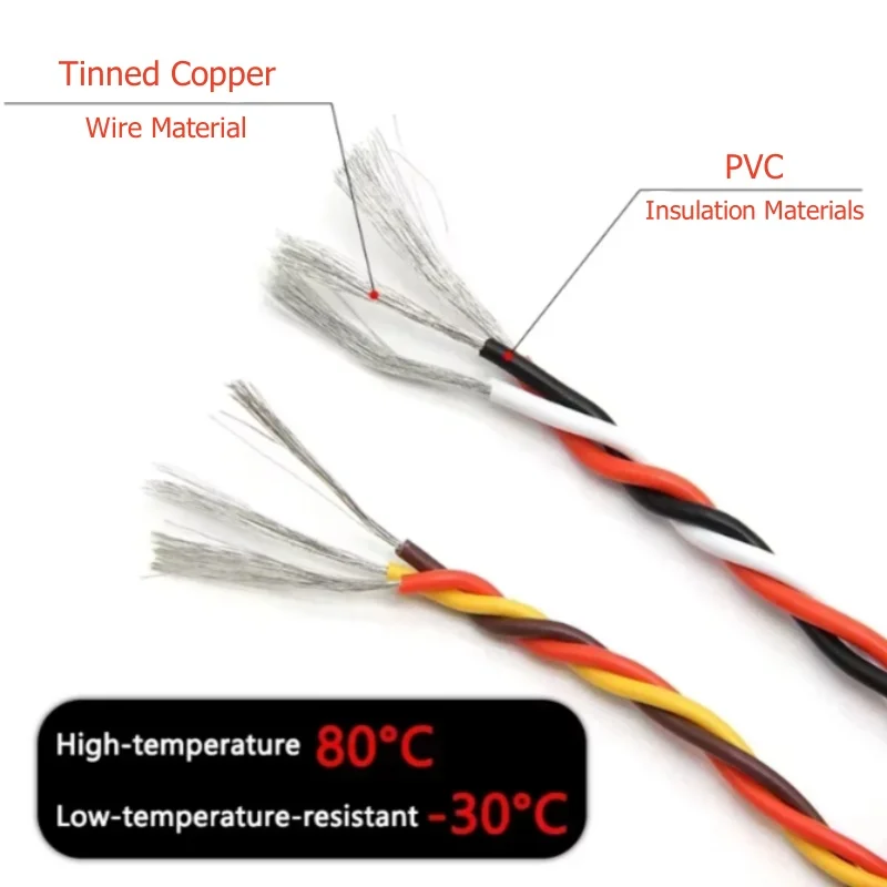 5/10/20M Twist Servo Extension Cable 30/60 Core 3 Way JR Futaba Twisted Wire 22/26AWG For RC Model Airplane Accessories