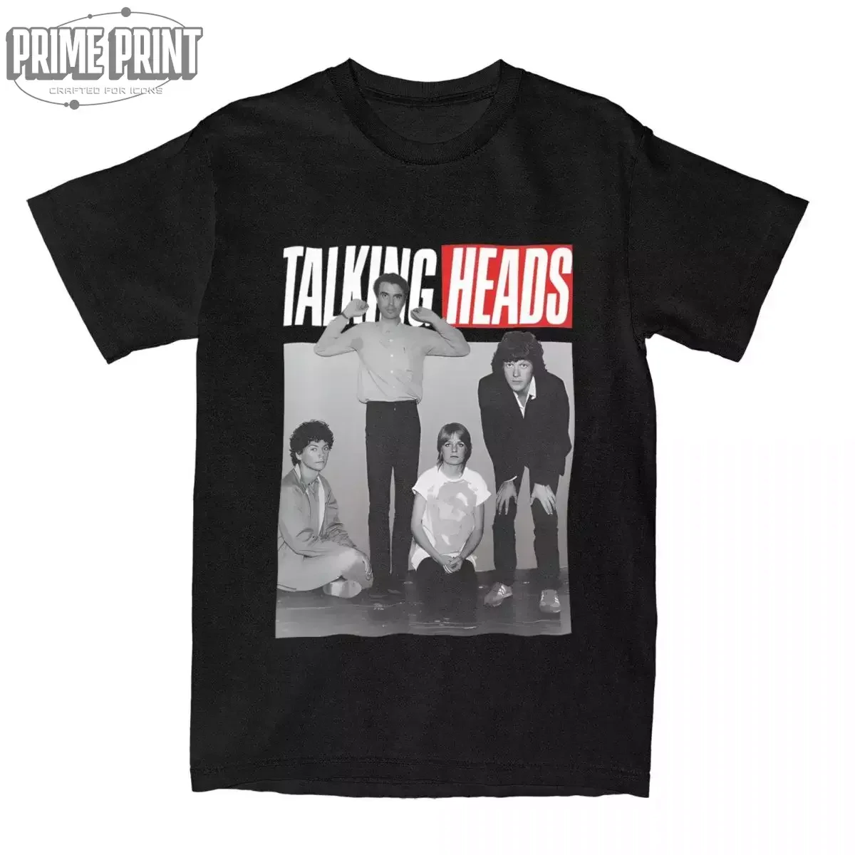 Talking Heads Metal Rock Band Men T Shirt Cool Tees Short Sleeve Crew Neck T-shirts Cotton Printed Tops