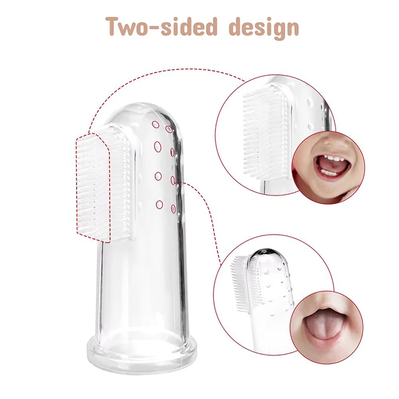3Pcs Baby Silicone Finger Toothbrush Kids Teeth Clear Brush Soft Infant Milk Teeth Cleaning Brush Kid Dental Care Toothbrush