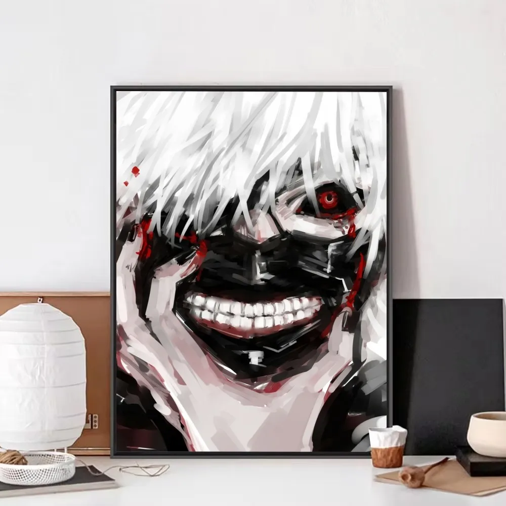 Anime Tokyo Ghoul Kaneki Poster Fancy Wall Sticker for Living Room Bar Vintage Decorative Painting Middle Bedroom