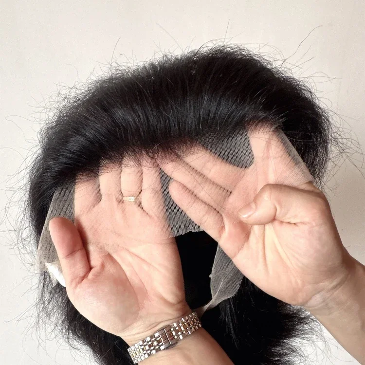 Wig Renda Penuh Rambut Manusia Pendek Pra Pencabutan Alami untuk Mengepang