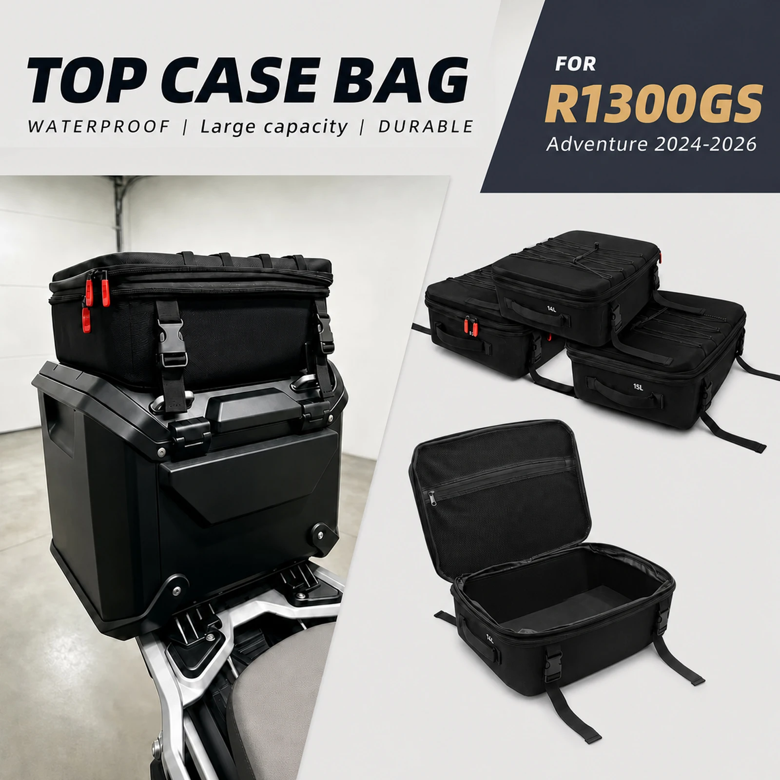 Motorcycle Top Bags Saddlebag For BMW R1300GS Adventure R 1300 GS ADV Side Top Box Hard Top Bag Case Luggage R1300GSA 2024-2026