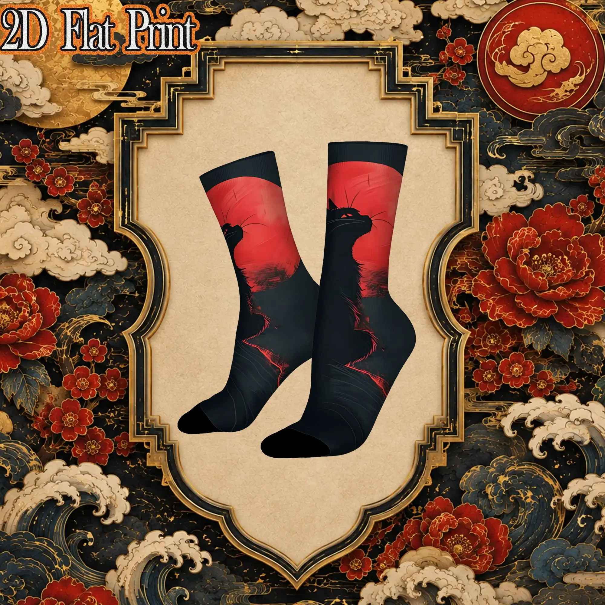 Bring timeless cat elegance home Retro  Street Style Novelty Casual Mid Tube Creative Sock Sports Socks