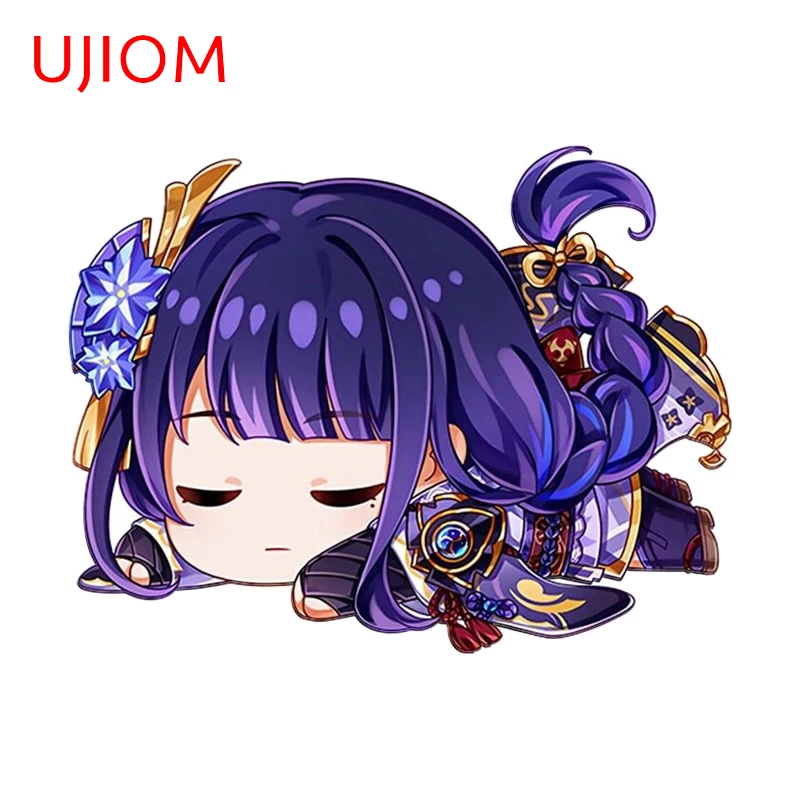 UJIOM Kawaii Genshin Impact Raiden Shogun Wall Sticker Creative Innovative Fancy Amusing Decal Functional Sticker Laptop