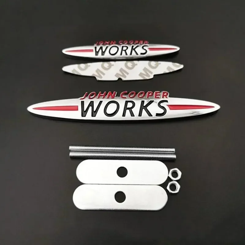 Chrome MINI JCW John Cooper Works Front Grill Emblem Badge Sticker Decals for Clubman Countryman R50 R52 R53 R55 R56 R57 R58 F55