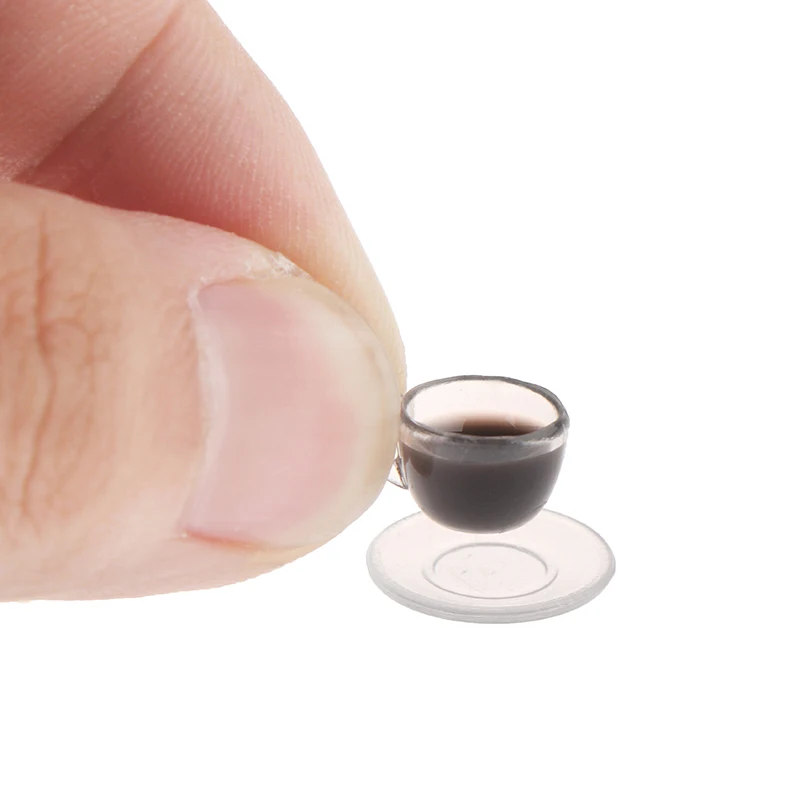 1Set Dollhouse Miniature Coffee Cup With Cup Holder Model Mini Simulation Doll Accessories Toys Decor-Toy