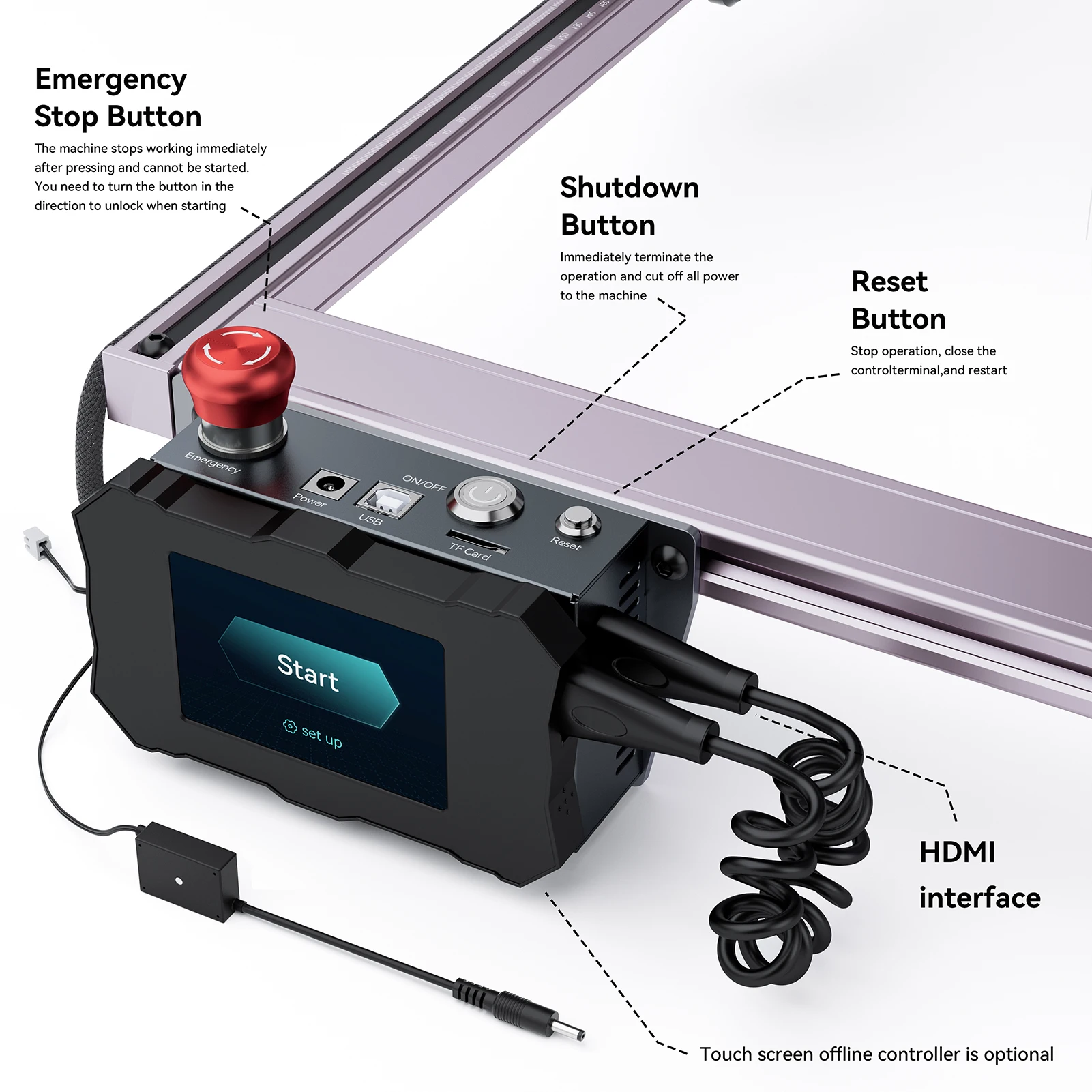 ATOMSTACK AIC1 Sistema automatico di assistenza aerea per macchina per incisione laser Supporto controllo automatico WiFi Lavoro offline con 32 bit