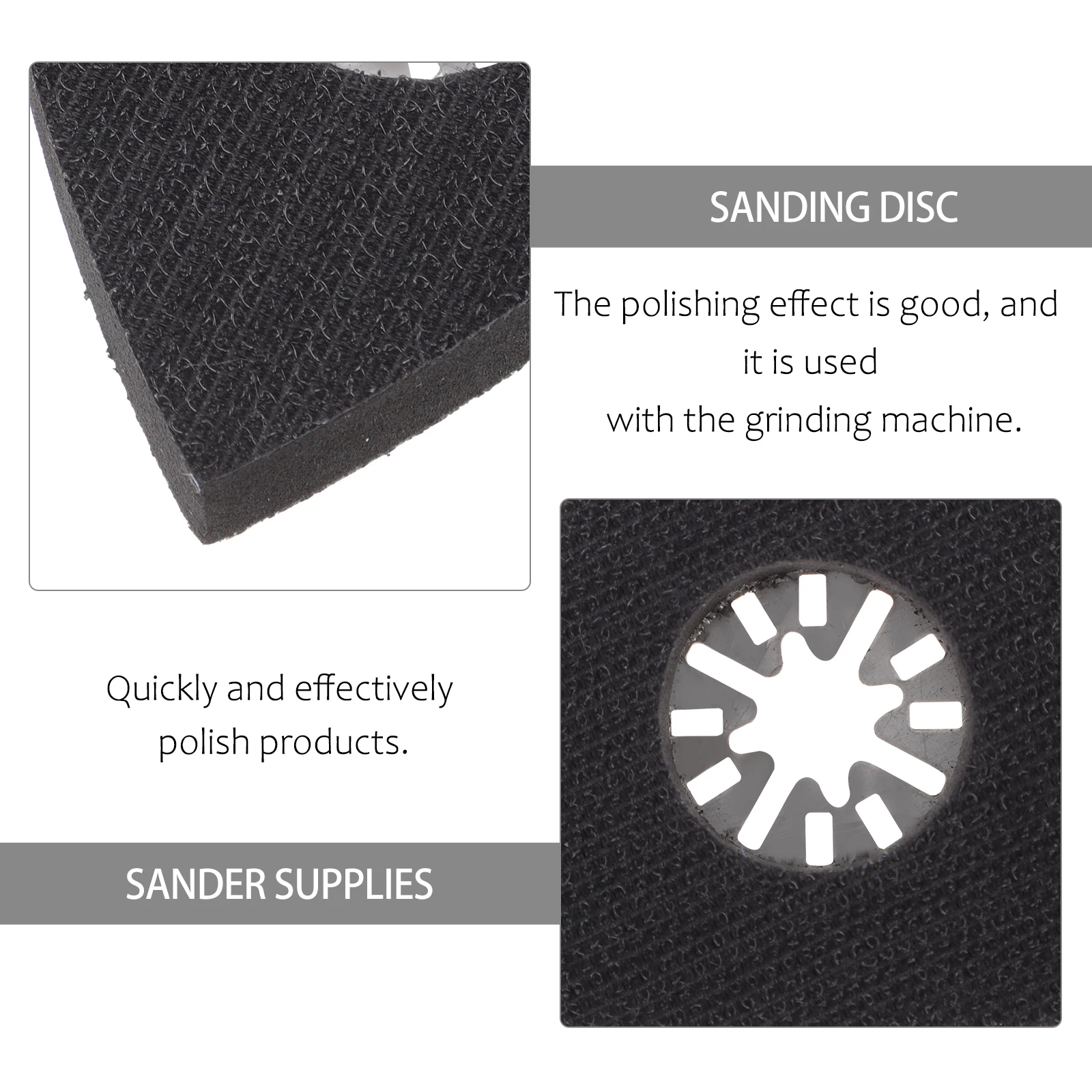 1 set di dischi abrasivi triangolari in acciaio inossidabile ad alta densità con gancio ad anello a basso profilo per levigatura di dettagli disco per levigatrice elettrica