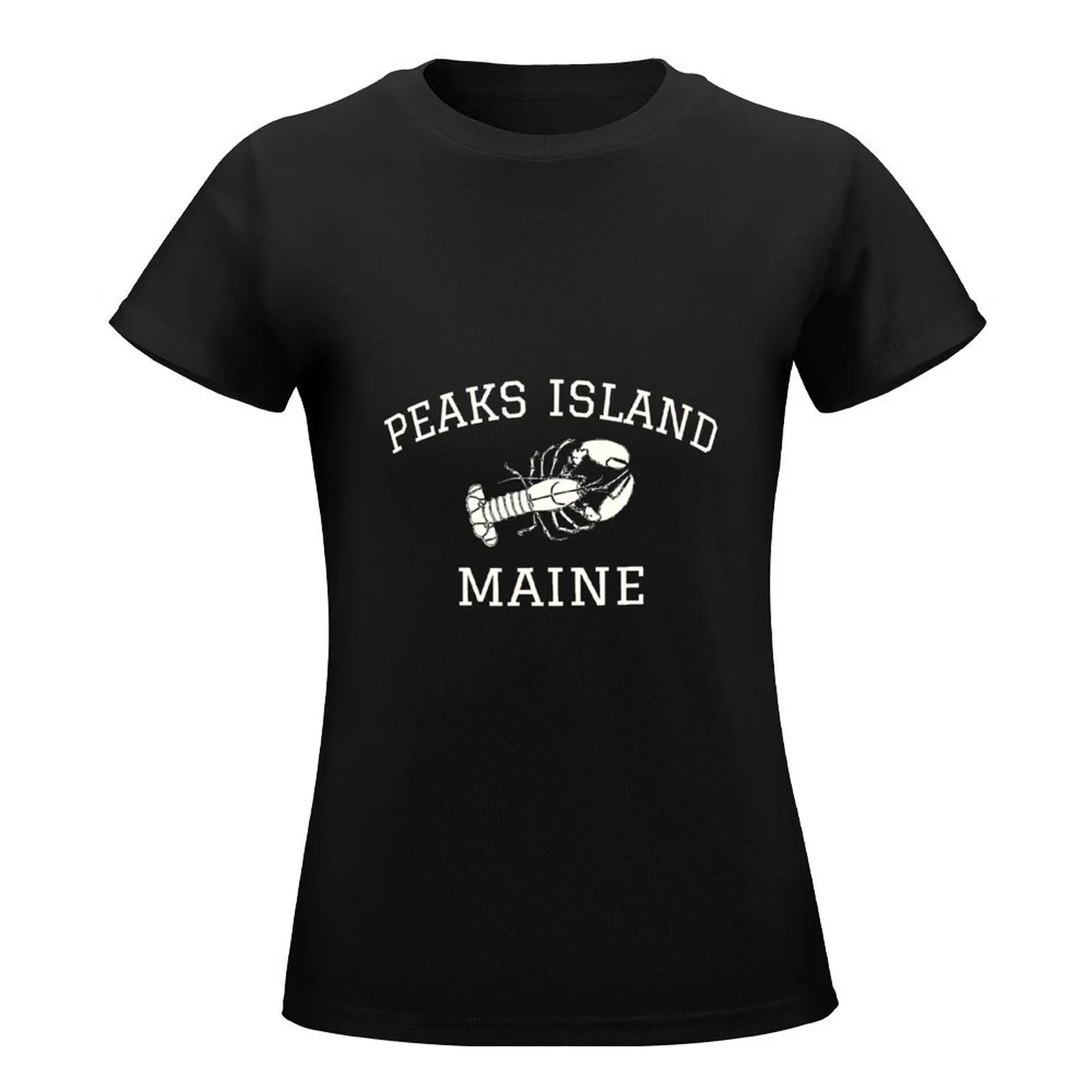 Peaks Island Maine Product Lobster T-Shirt tops sublime summer tops white t-shirt dress for Women sexy