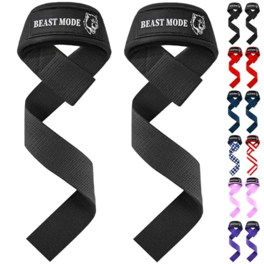 

Lifting Straps for Weightlifting Gym Strength Training - Wrist Straps with Neoprene Padded Cotton - Men Women Ideal for Powerli